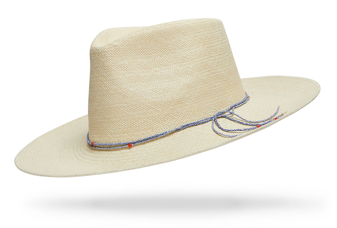 White Red Ecuadorian Straw Hat