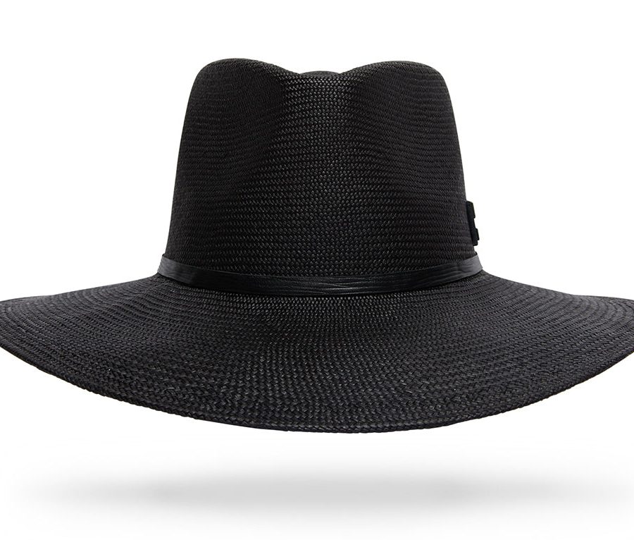 Black Ecuadorian Straw Hat with Tonal Detail
