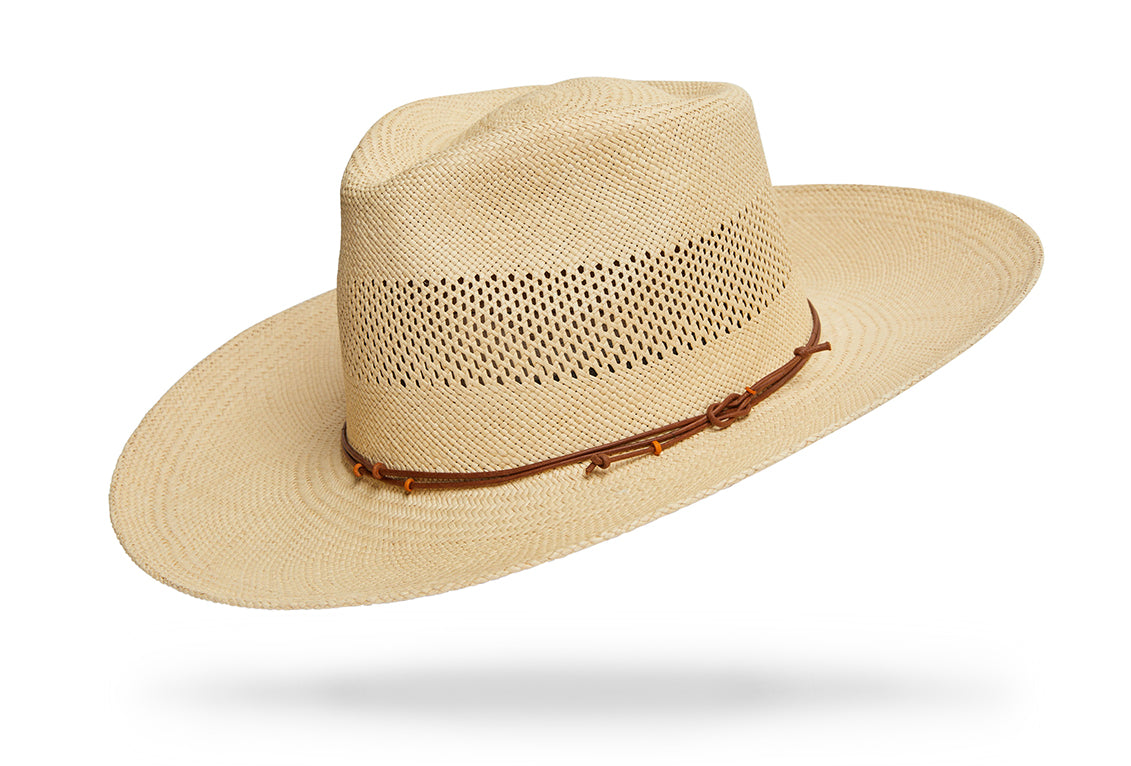 Camel Ecuadorian Straw Hat with Teardrop Crown
