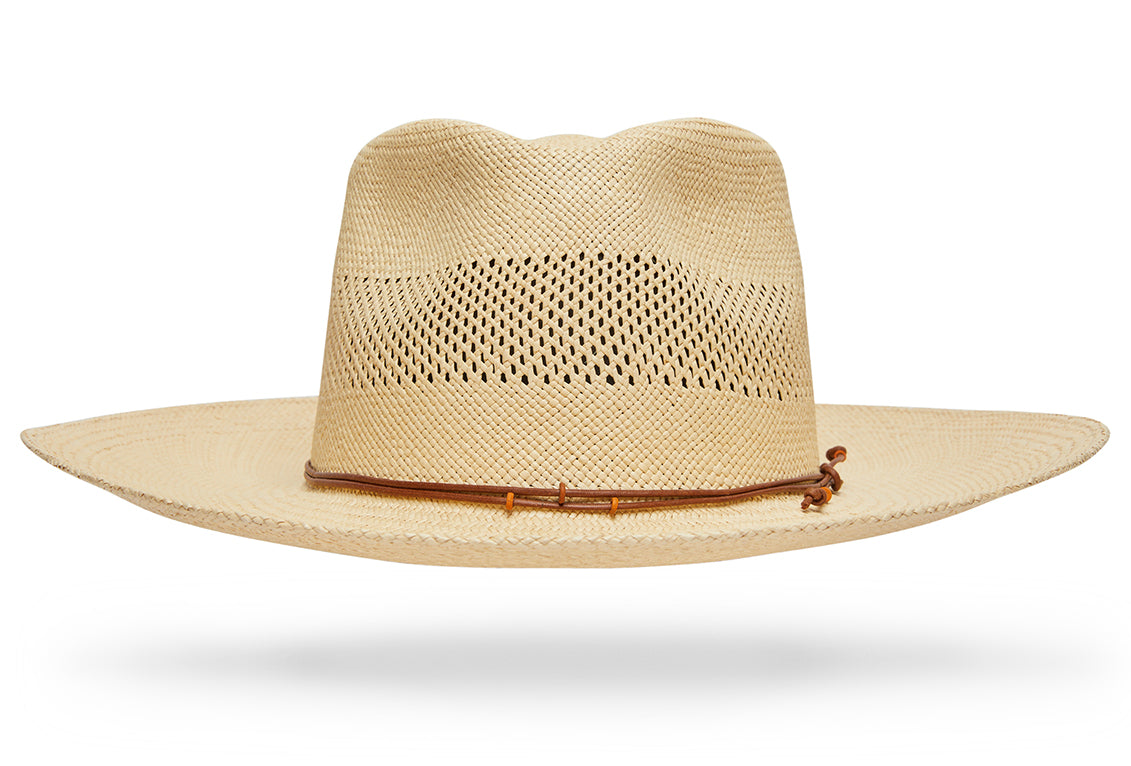 Camel Ecuadorian Straw Hat with Teardrop Crown