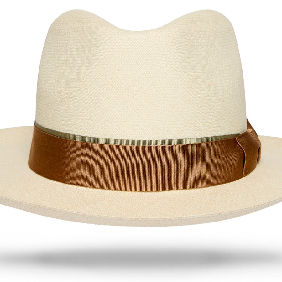 Brown Woven Straw Hat with Soft Contrast