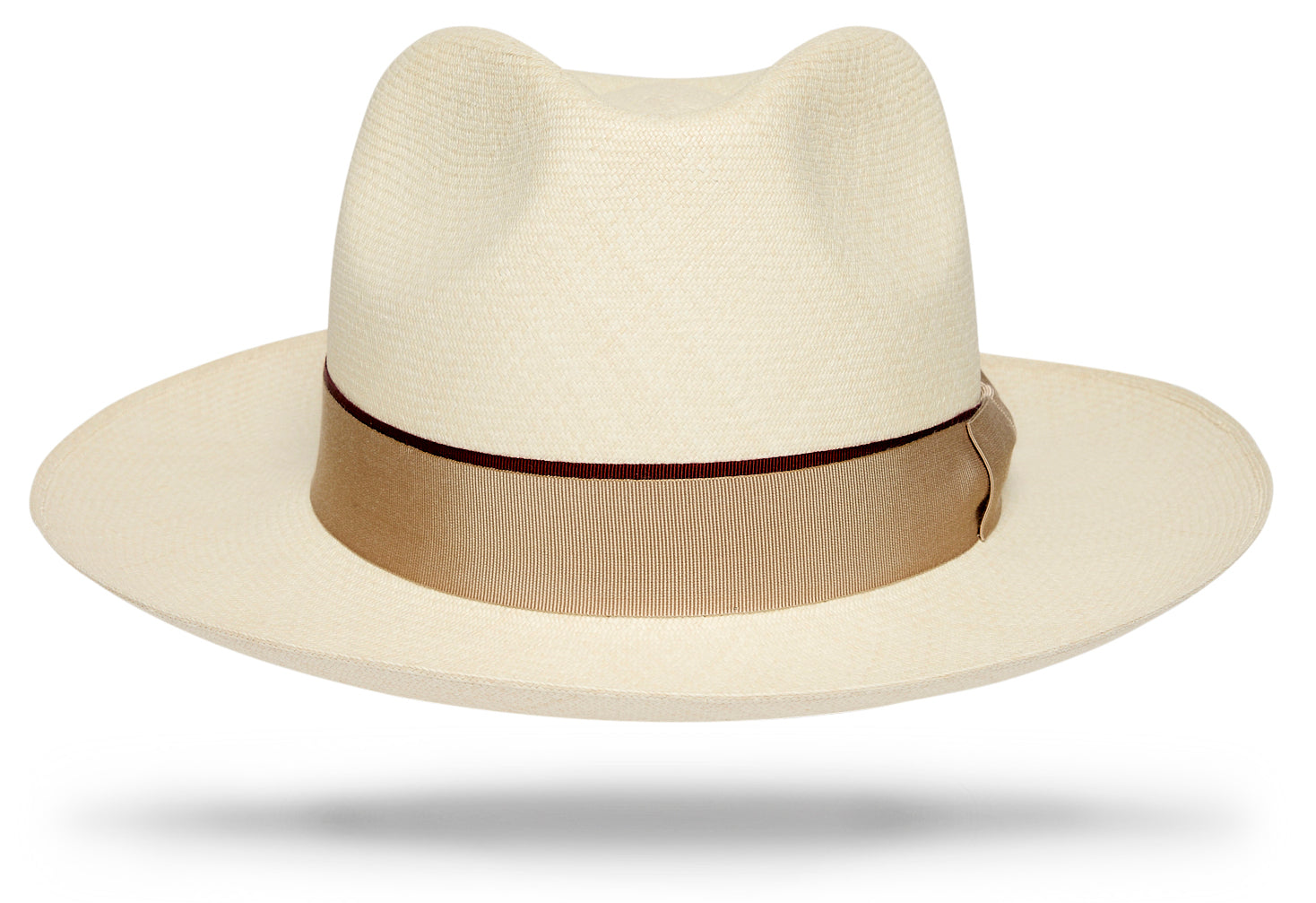 Brown Woven Straw Hat with Layered Detail