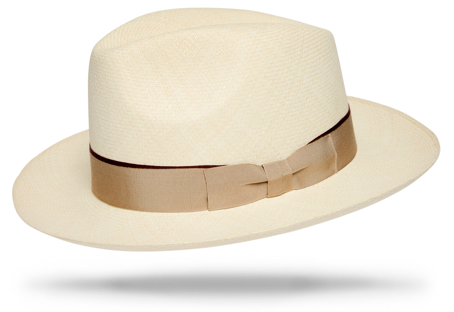 Brown Woven Straw Hat with Layered Detail