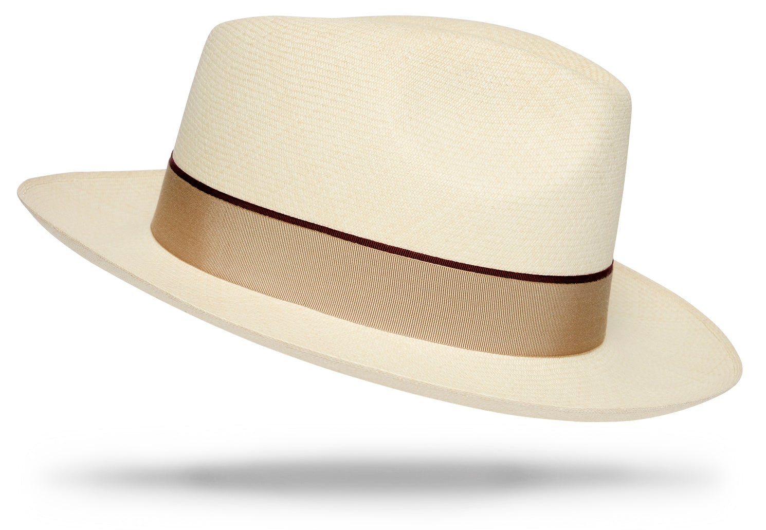 Brown Woven Straw Hat with Layered Detail