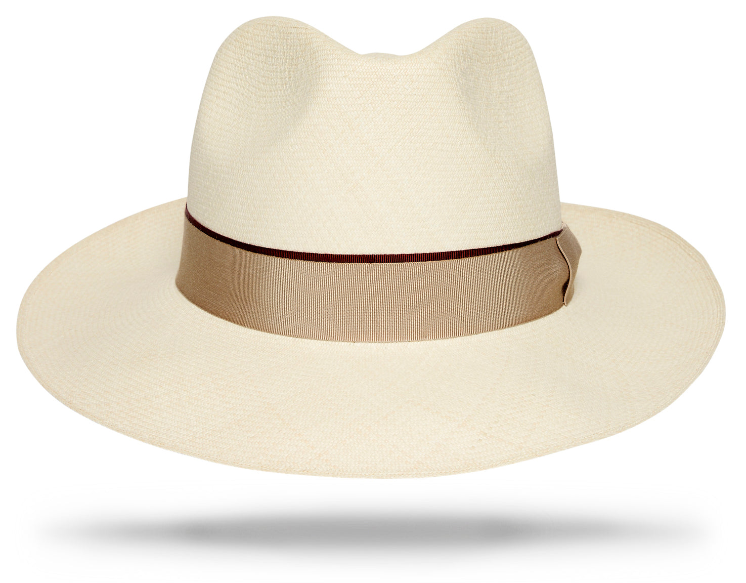 Brown Woven Straw Hat with Layered Detail
