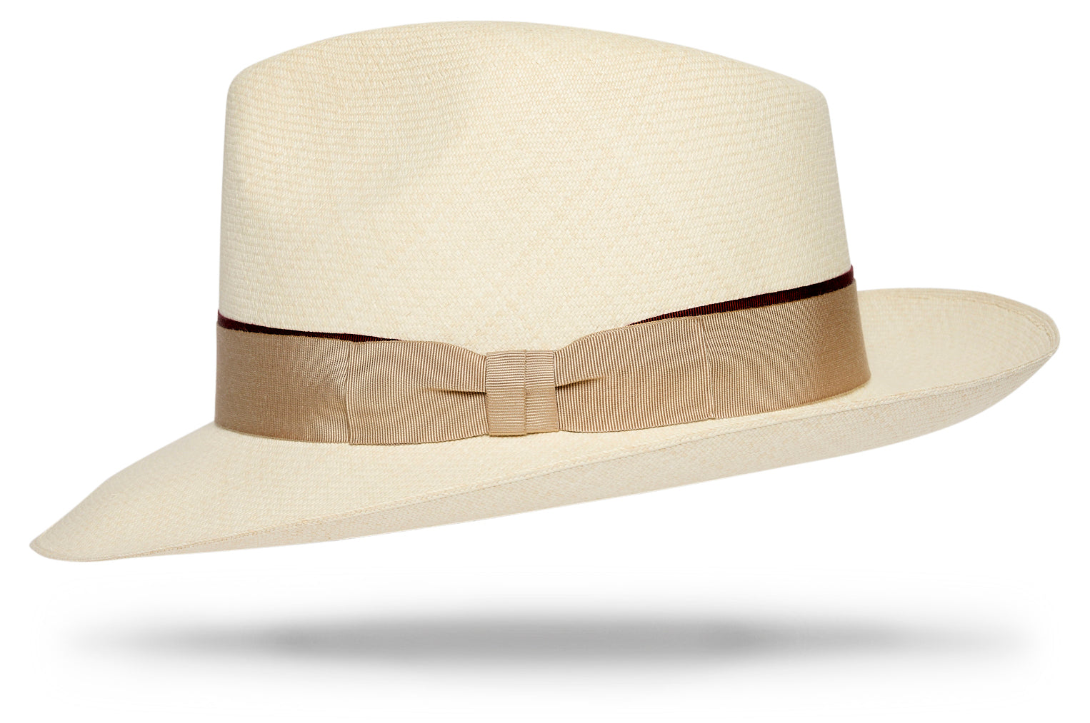 Brown Woven Straw Hat with Layered Detail
