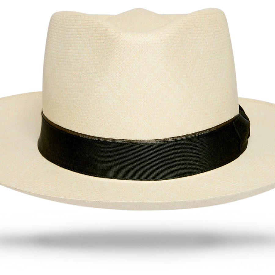 Brown Green Woven Straw Hat