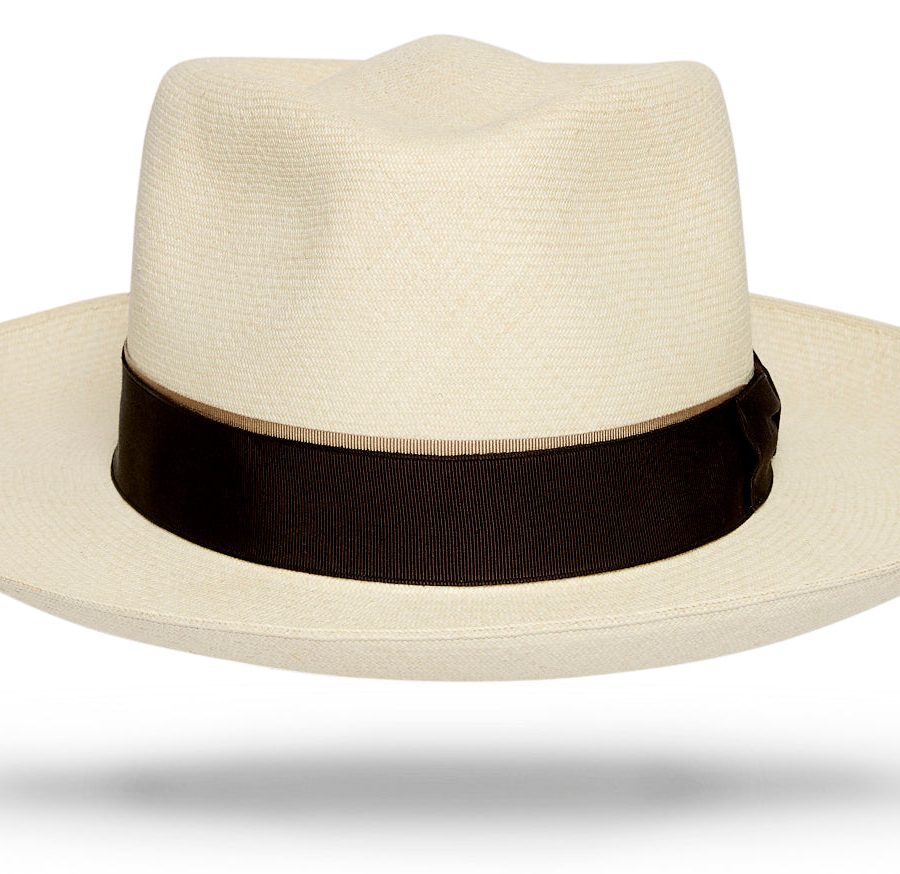 Brown Woven Straw Hat with Textured Band