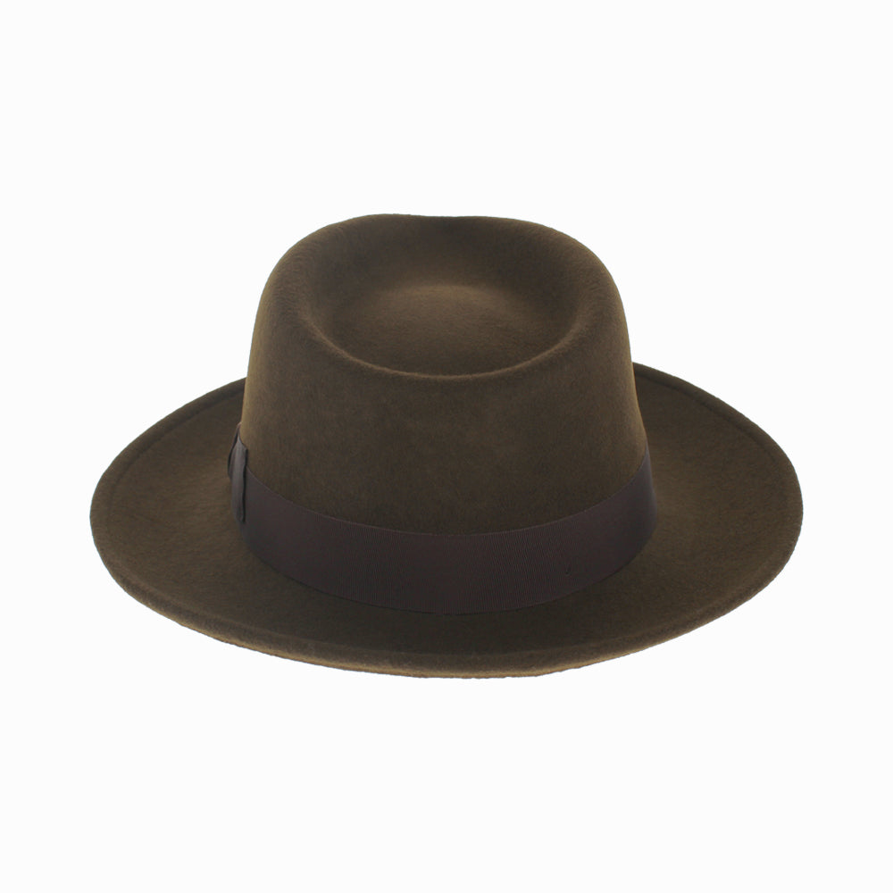 Outdoor Wool Felt Teardrop Crown Fedora Hat - Image 14