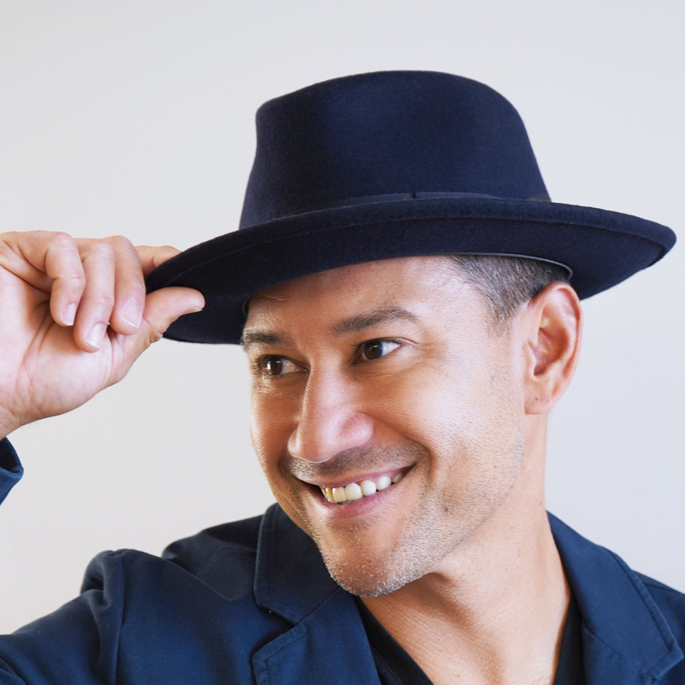 Outdoor Wool Felt Teardrop Crown Fedora Hat