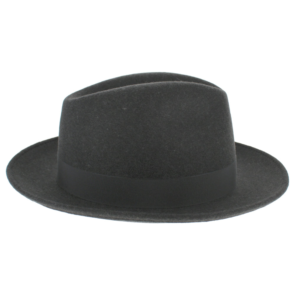 Refined Wool Felt Water Repellent Fedora Hat - Image 4
