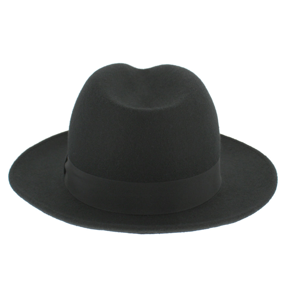 Refined Wool Felt Water Repellent Fedora Hat - Image 5