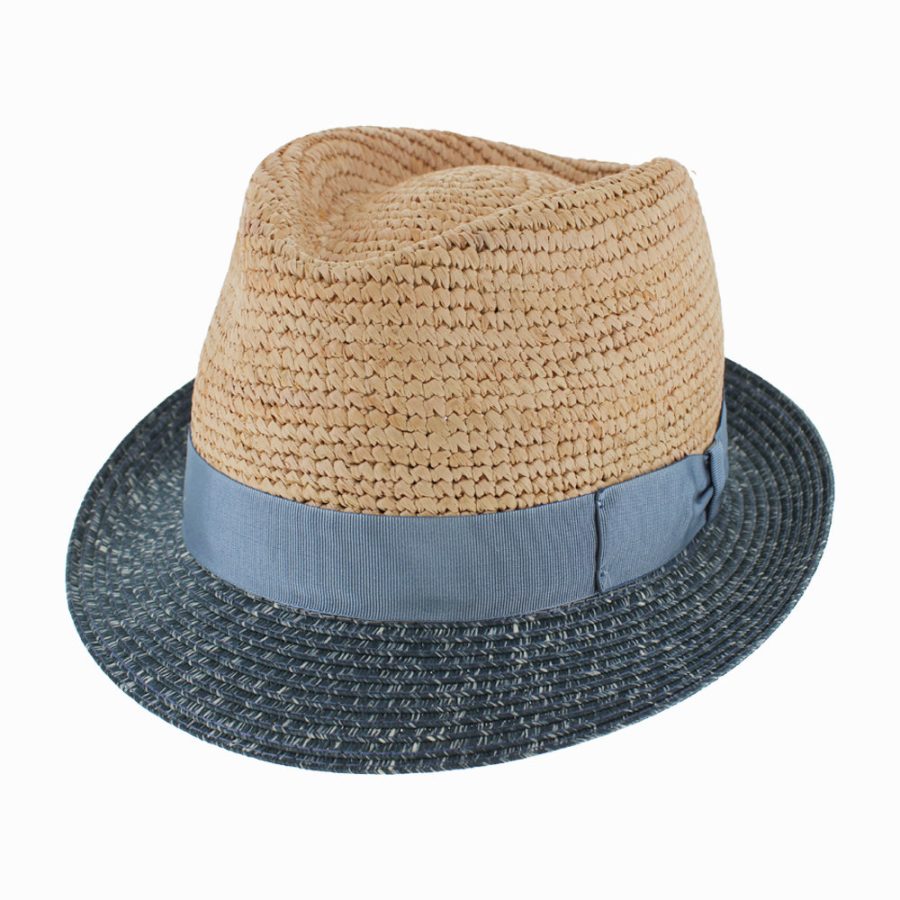 Easy Wearing Raffia Straw Packable Trilby Hat