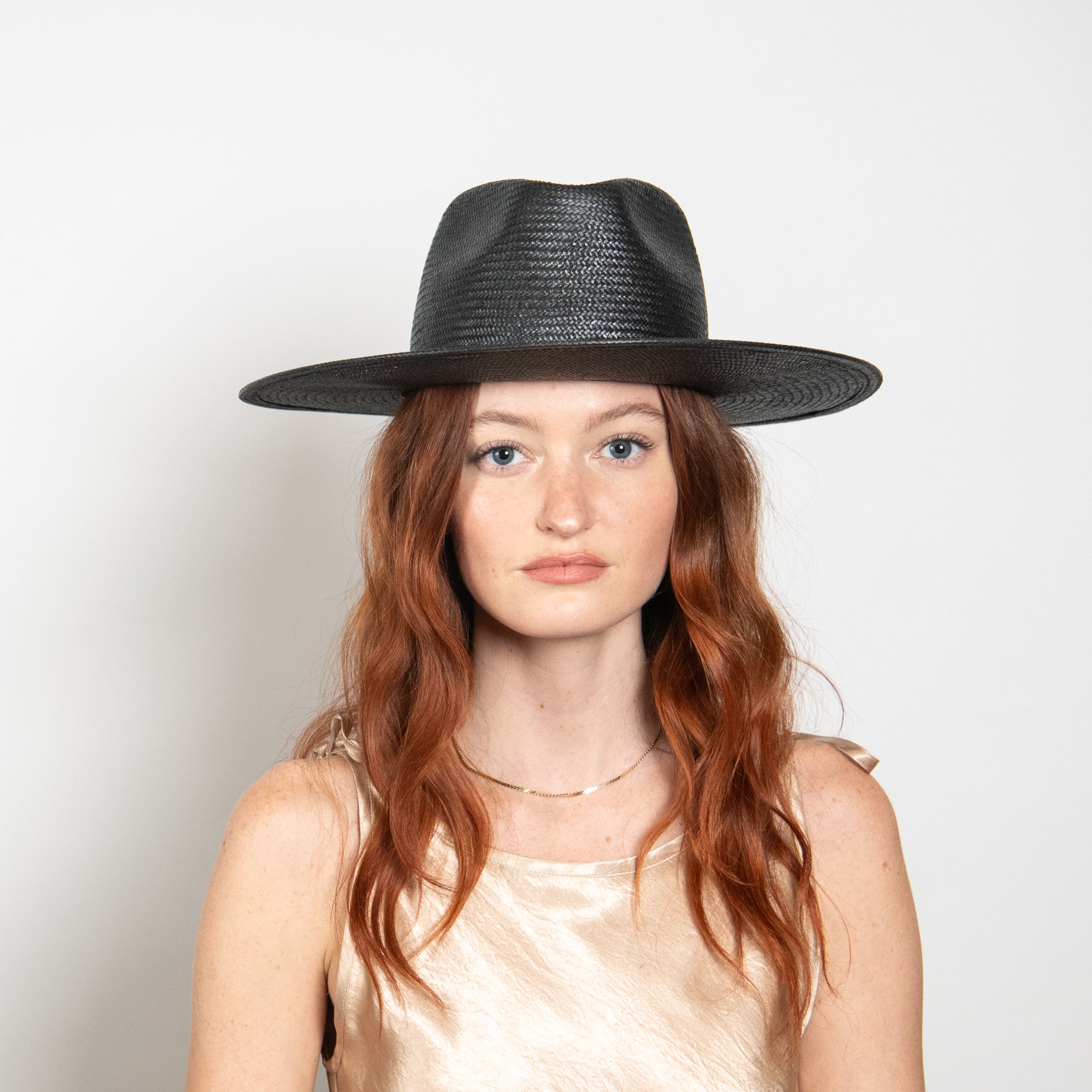 Dahlia Openweave Straw Wide Brim Sun Hat - Black - Image 3