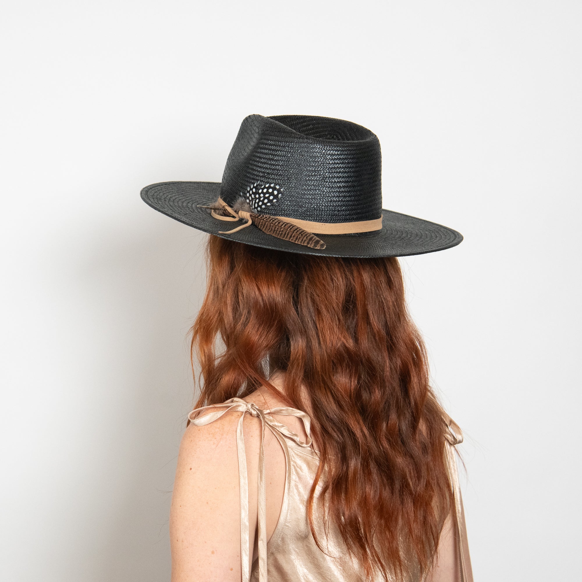 Dahlia Openweave Straw Wide Brim Sun Hat - Black - Image 5