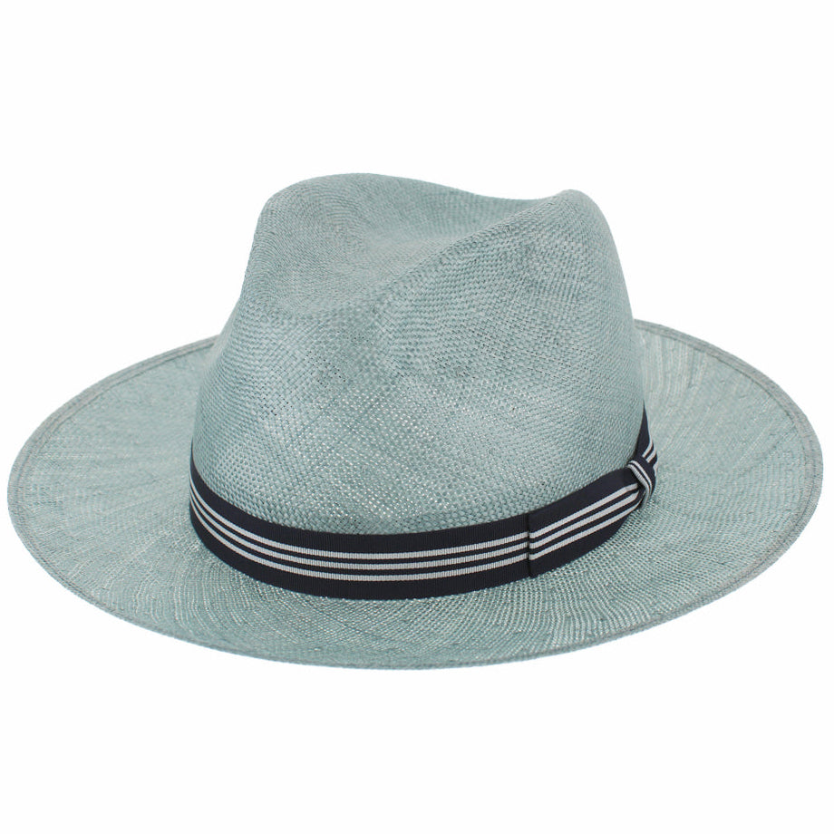 Lightweight Straw Fedora Hat in Cerulean