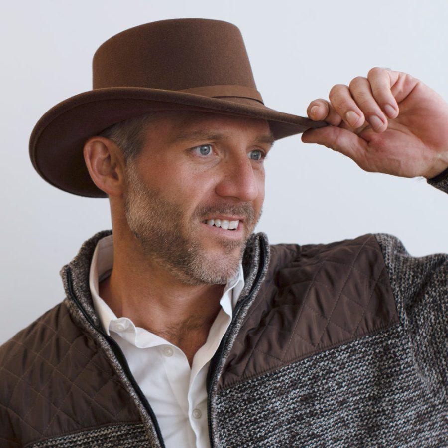 Textured Wool Felt Packable Western Hat