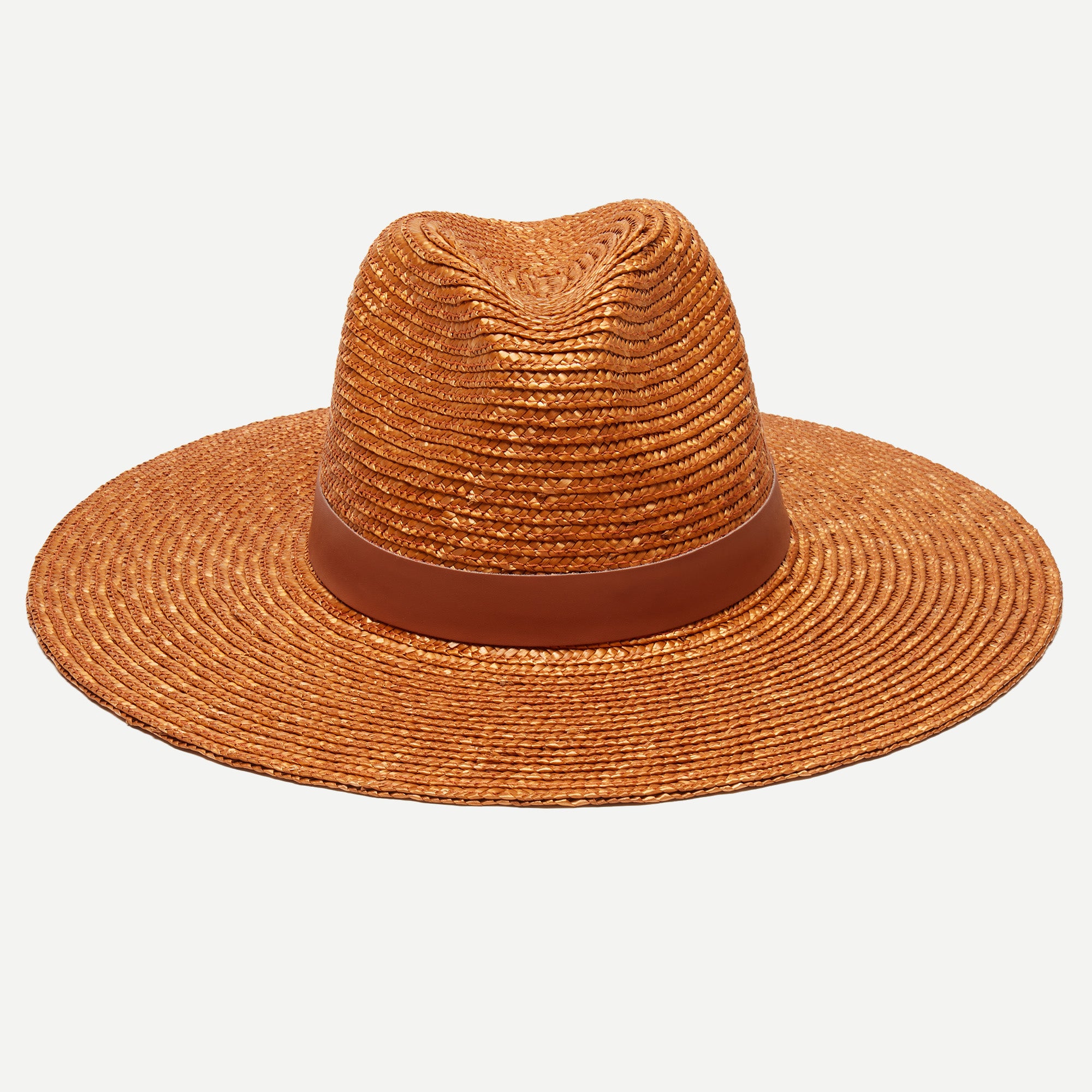 Relaxed Veda Panama Hat in Wheat Straw - Rust - Image 2