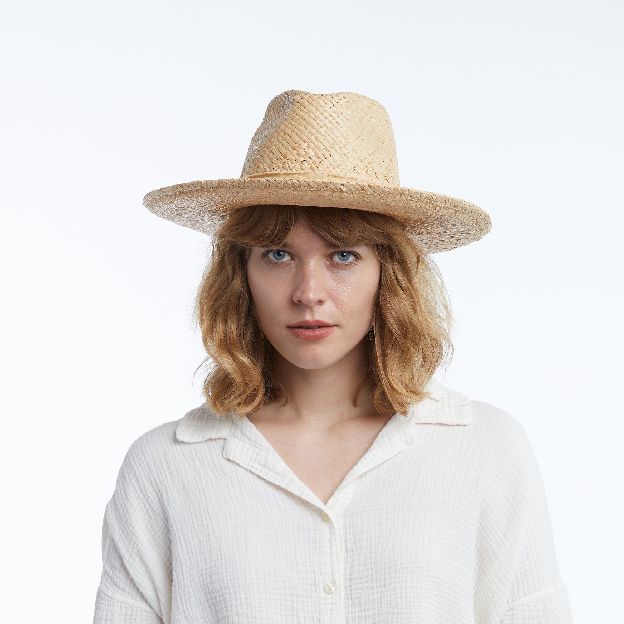 Calder Raffia Fedora Hat with Sculpted Finish - Image 2
