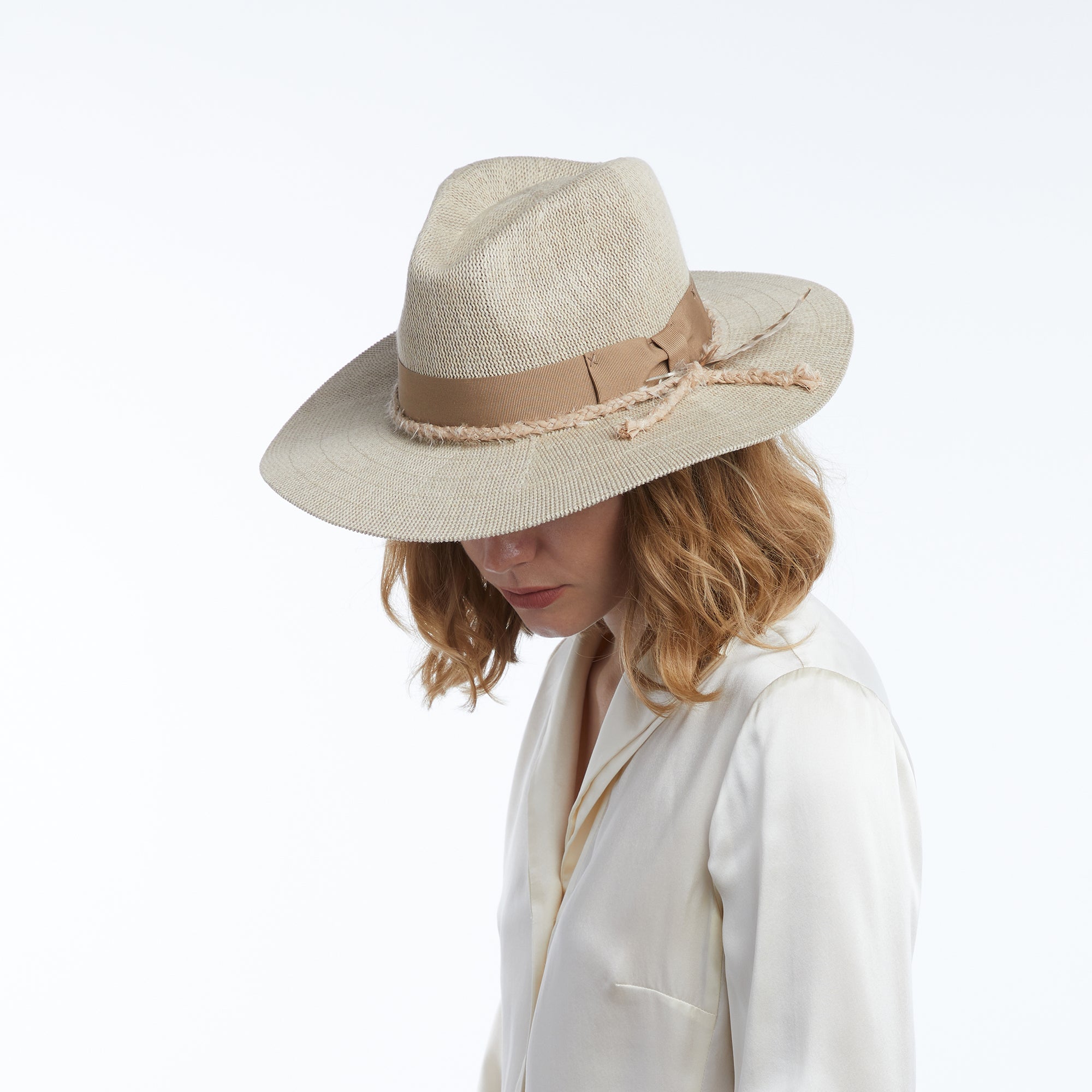 Aster Mesh Panama Hat with Flexible Finish - Camel - Image 2