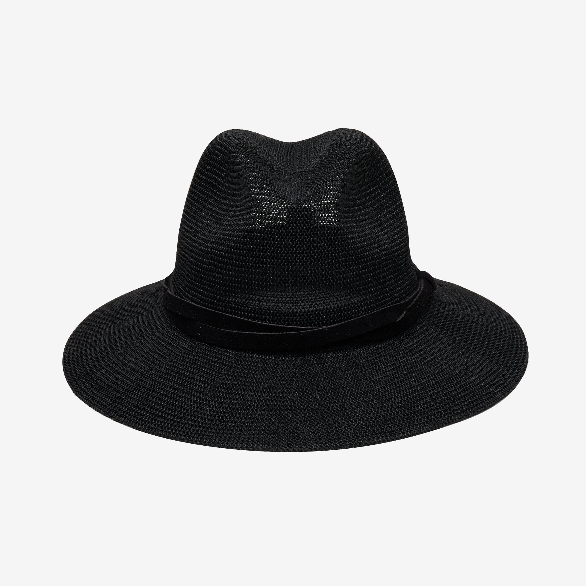 Sierra Straw Panama Hat with Classic Finish - Black - Image 6