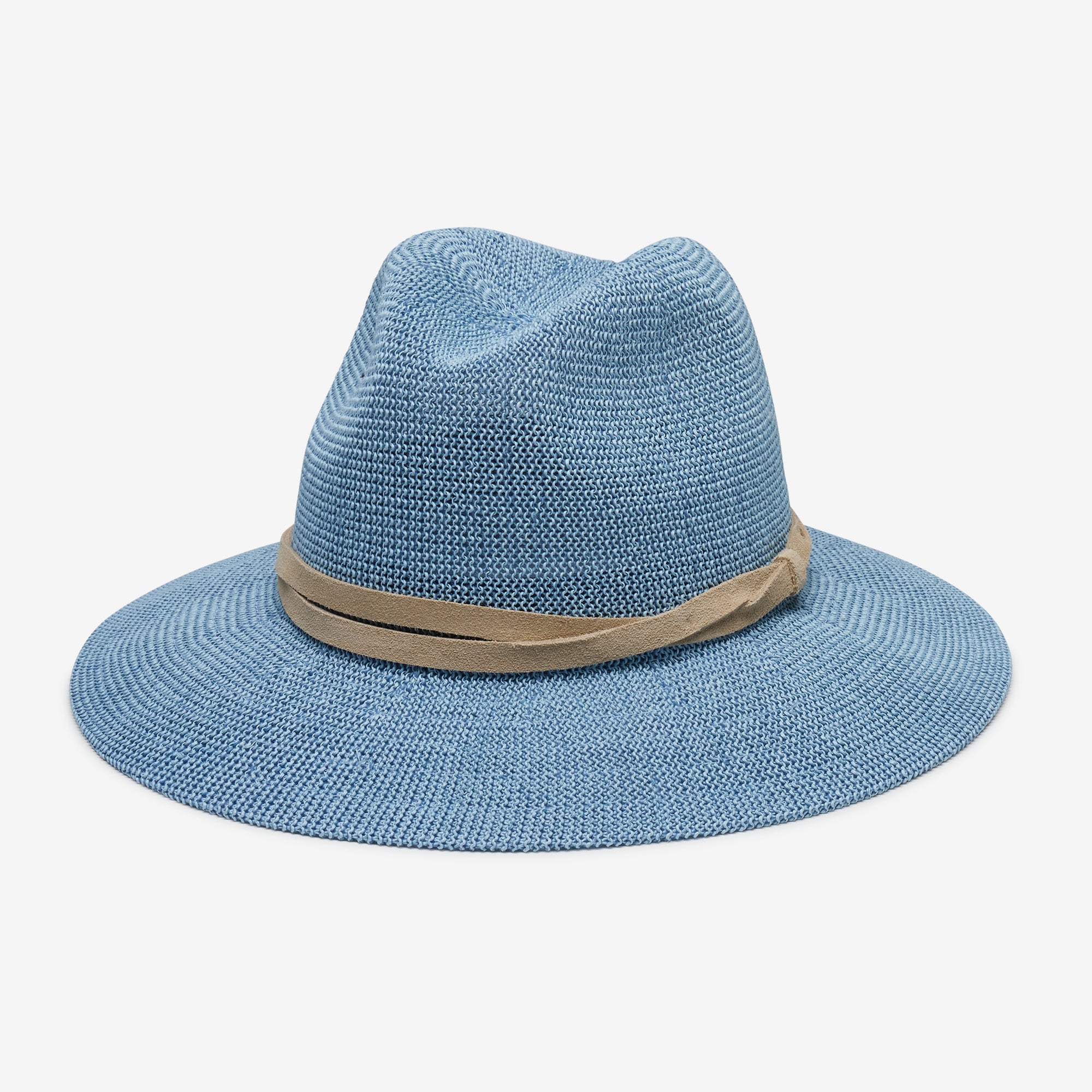 Rowan Openweave Panama Hat Crafted in Straw - Light Blue