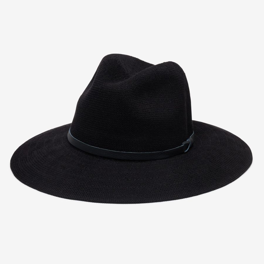 Clove Straw Panama Hat with Lightweight Finish - Black