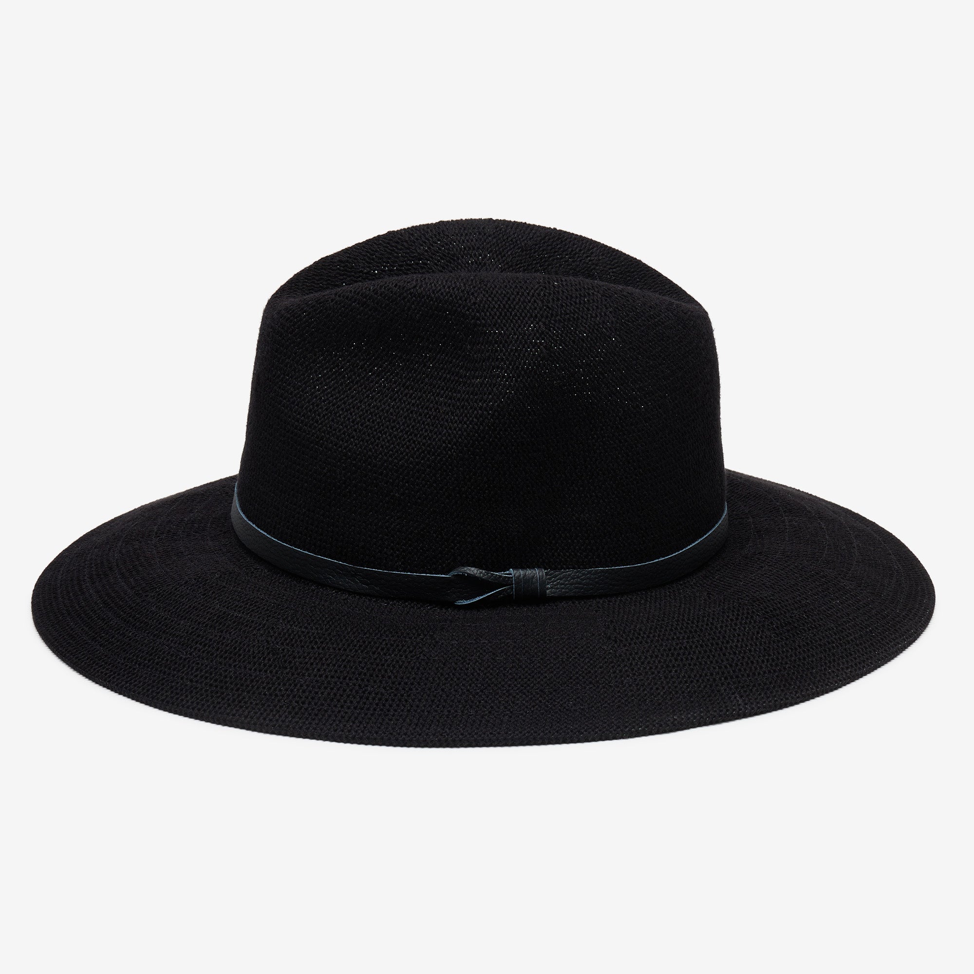 Clove Straw Panama Hat with Lightweight Finish - Black - Image 3