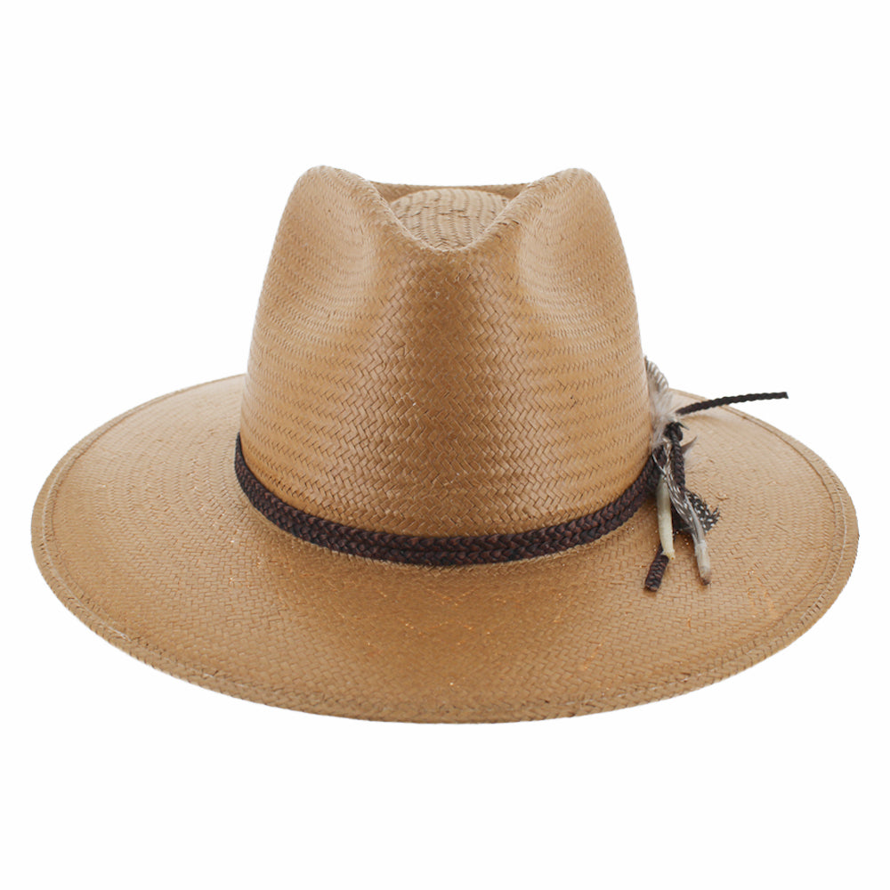 Structured Straw Leather Band Safari Hat - Image 8