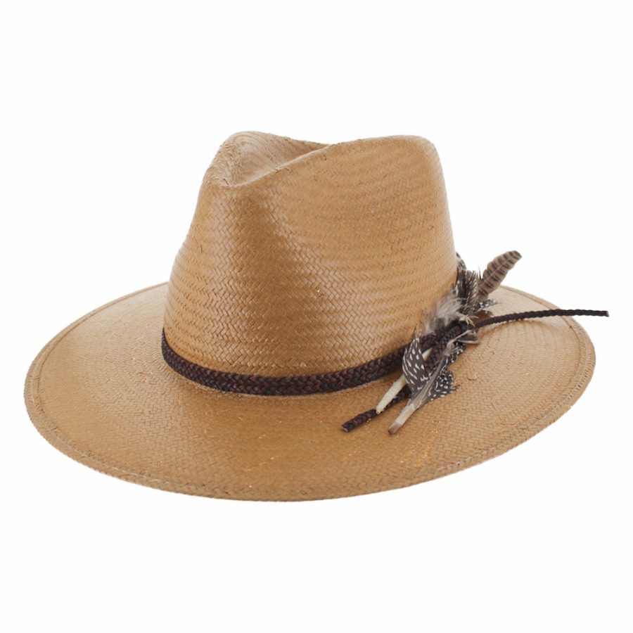 Structured Straw Leather Band Safari Hat