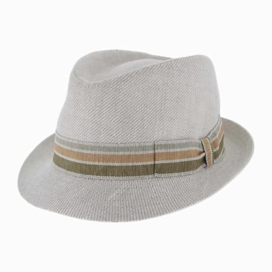 Travel Ready Linen Trilby Hat