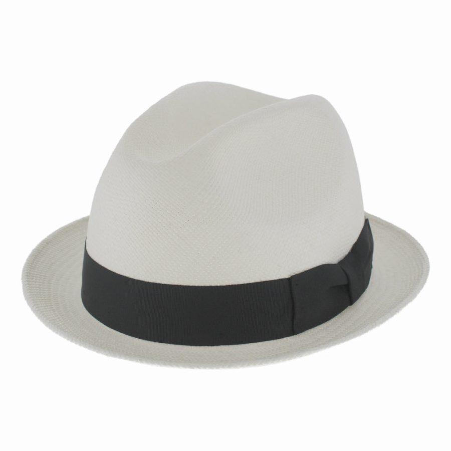 Traditional Panama Straw Packable Fedora Hat