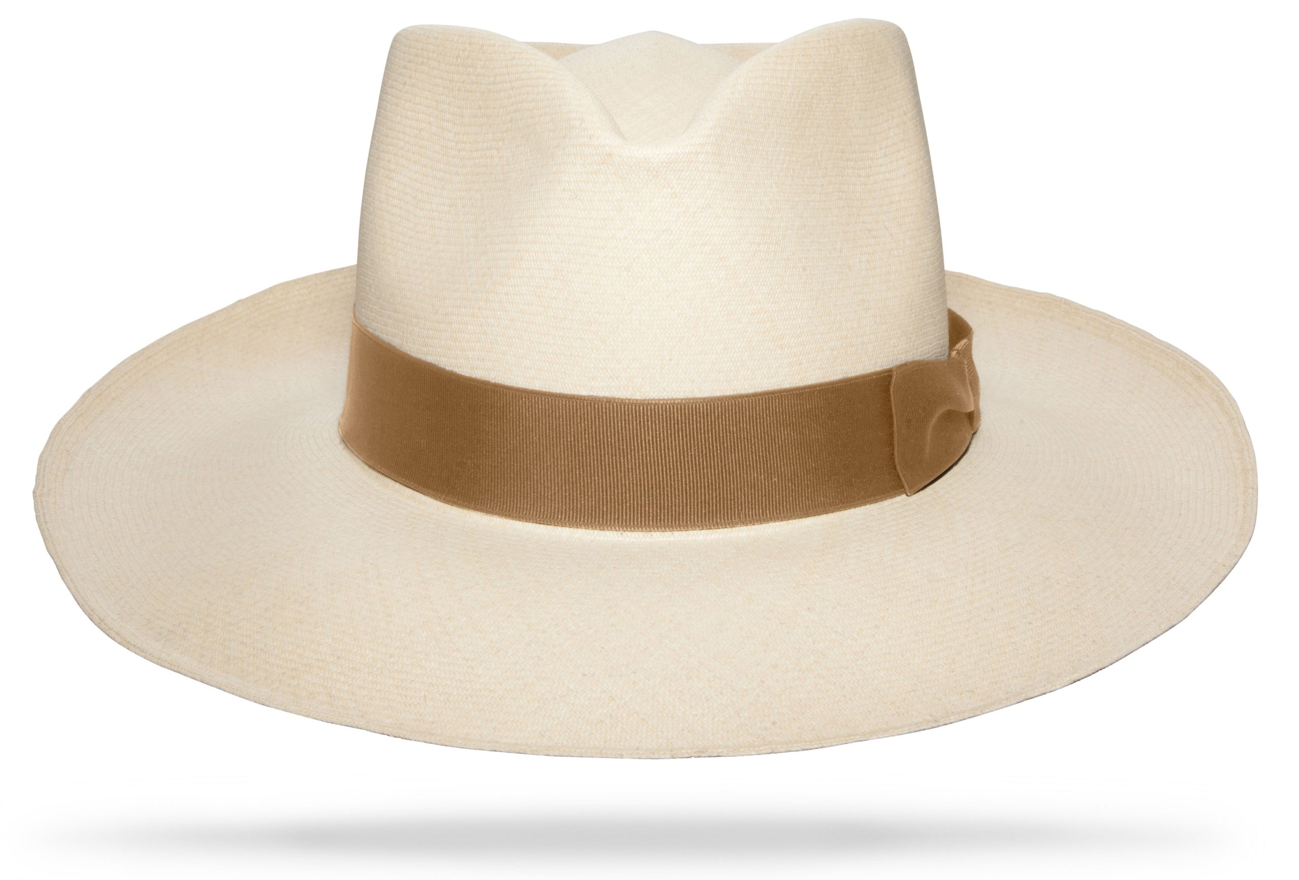Bone Woven Straw Hat with Balanced Brim