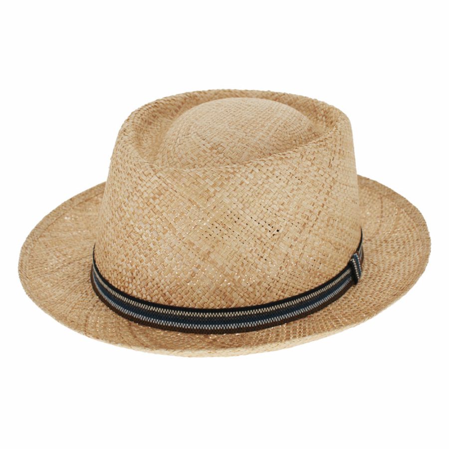 Polished Straw Breathable Pork Pie Hat