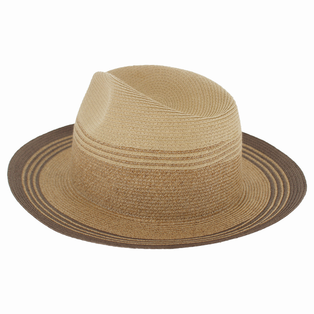 Textured Paper Straw Fedora Hat - Image 3