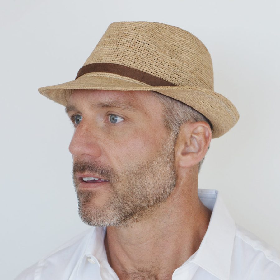 Refined Raffia Straw Trilby Hat