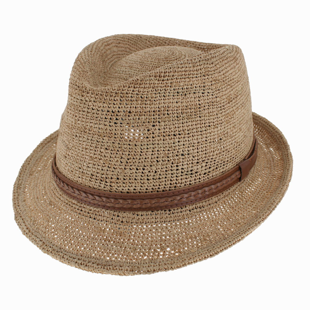 Refined Raffia Straw Trilby Hat - Image 8