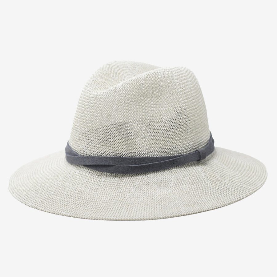 Hollis Lightweight Straw Panama Hat - Grey