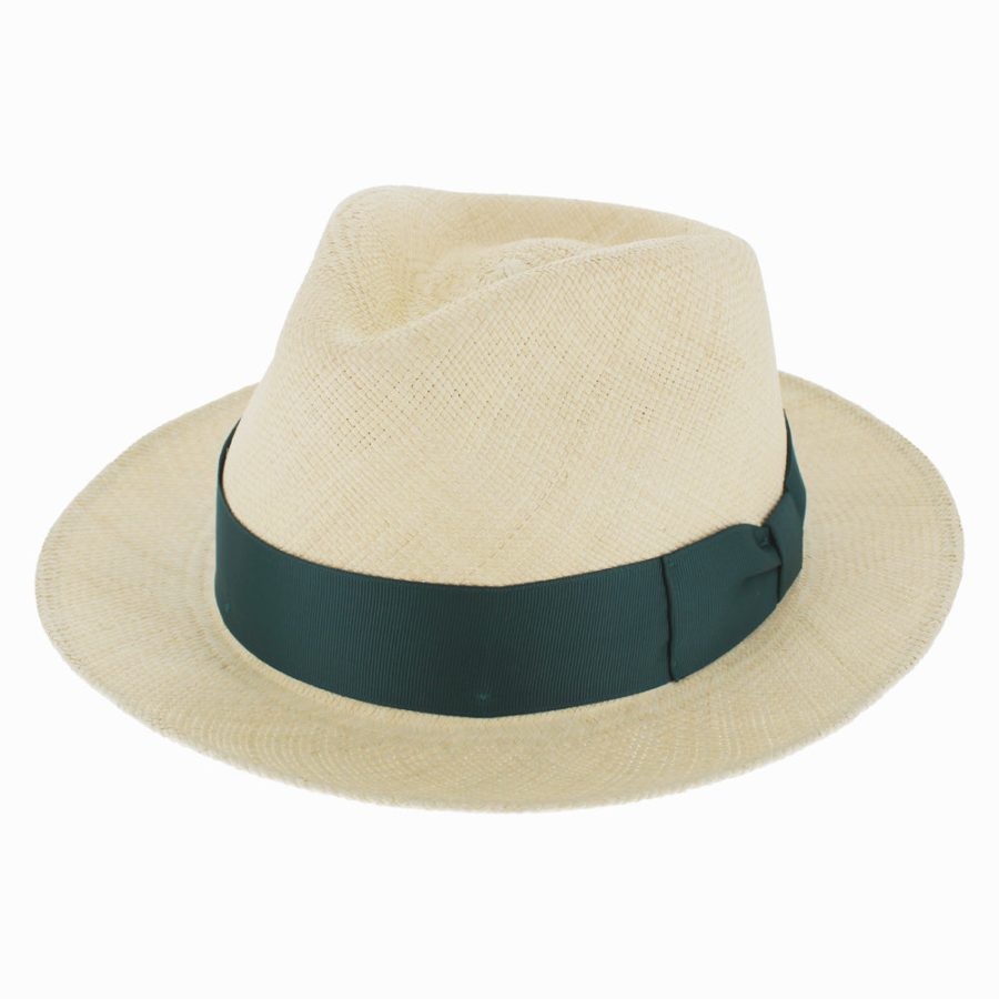 Timeless Panama Straw Teardrop Crown Fedora Hat