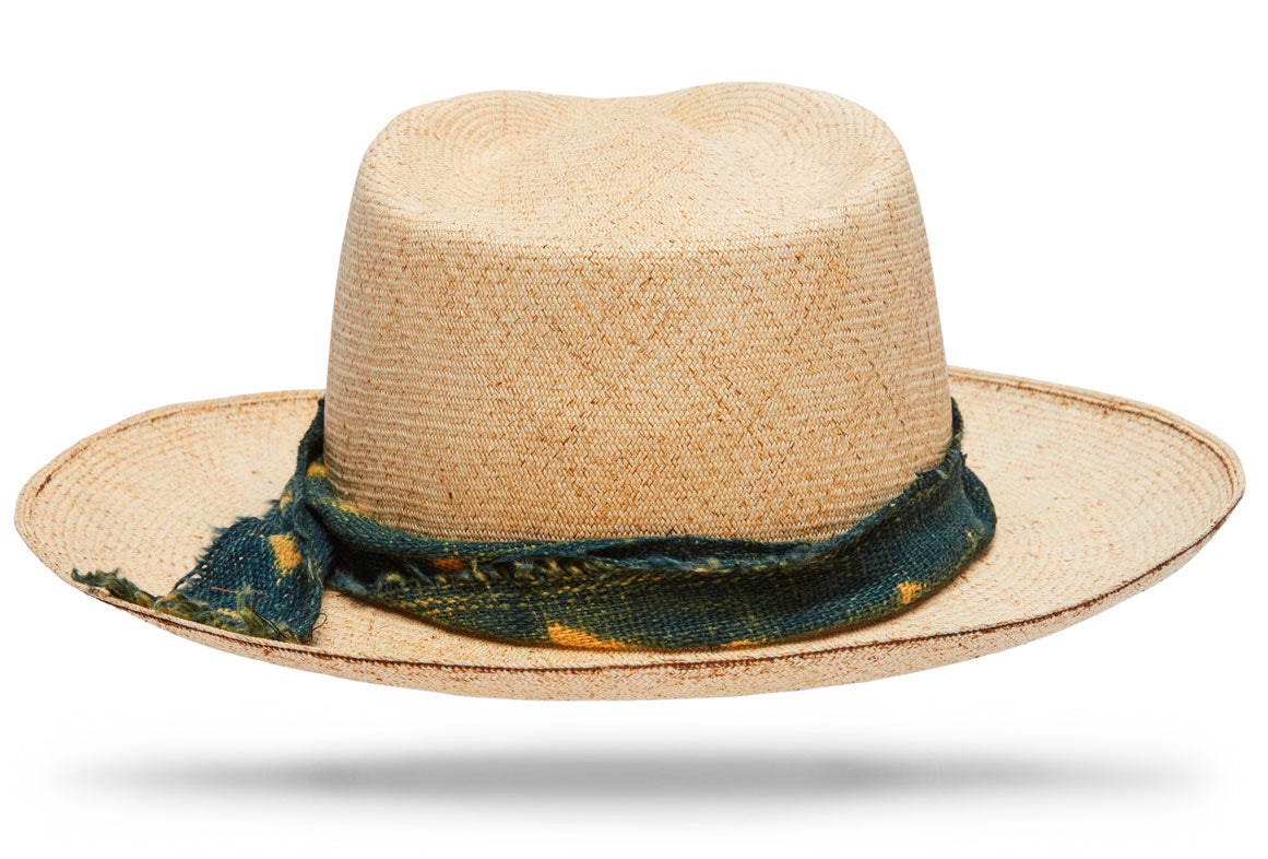 Indigo Natural Woven Straw Hat