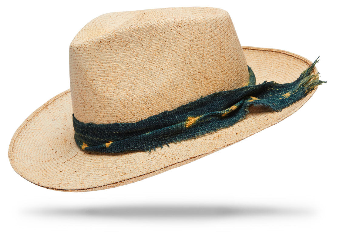 Indigo Natural Woven Straw Hat