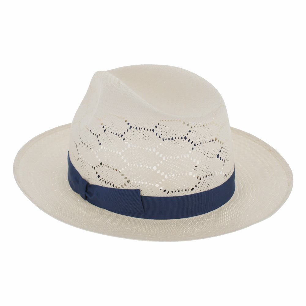 Outdoor Straw Fedora Hat in Bleach White - Image 3