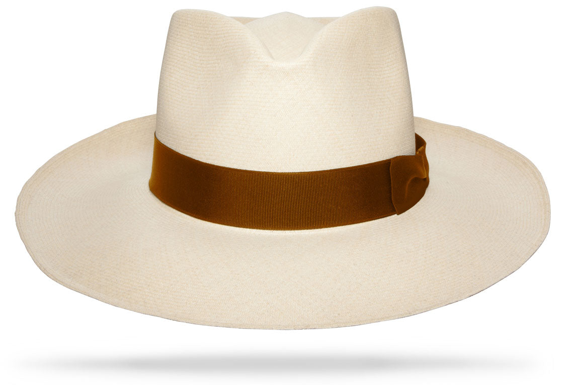Brown Woven Straw Hat with Tonal Detail
