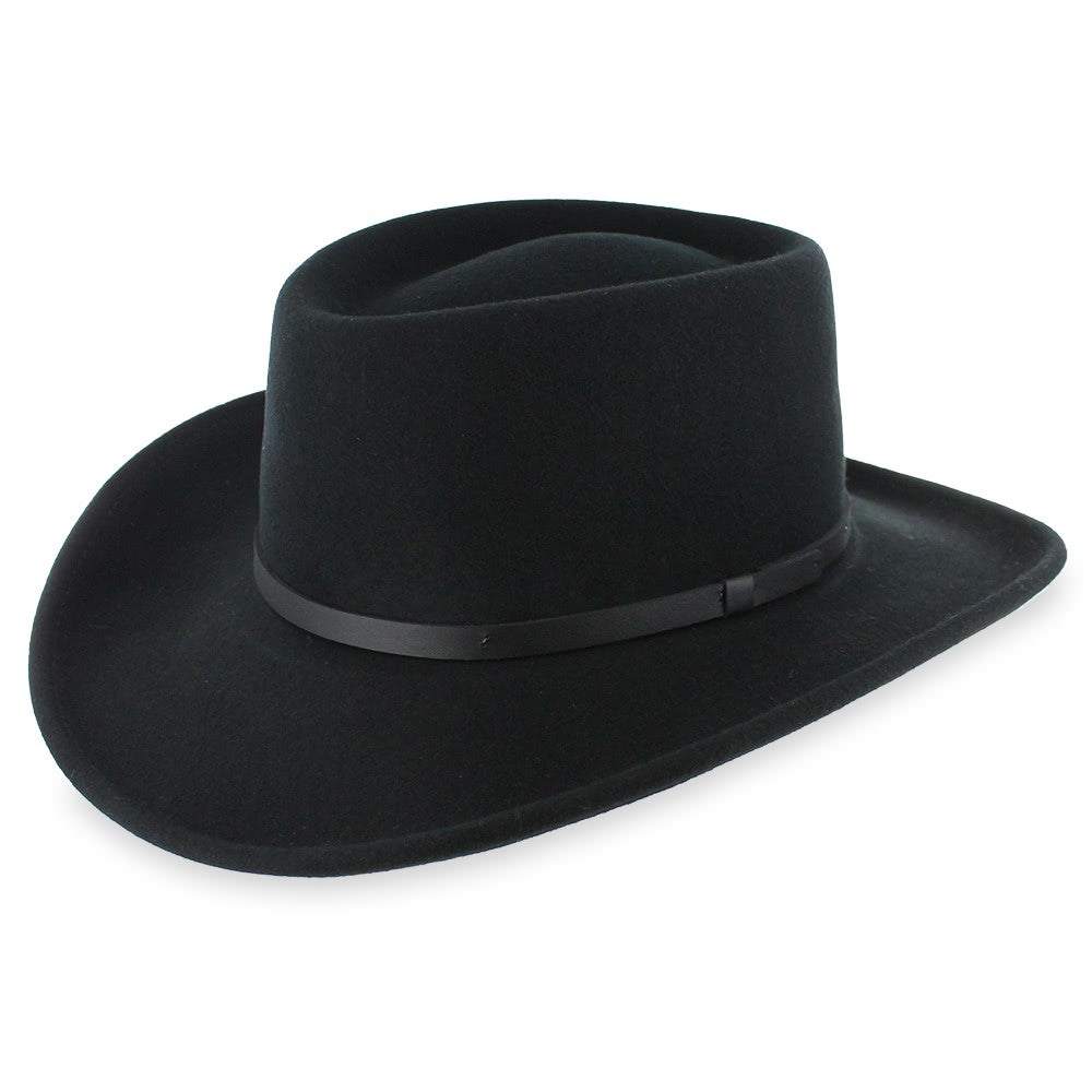 Textured Wool Felt Packable Western Hat - Image 10