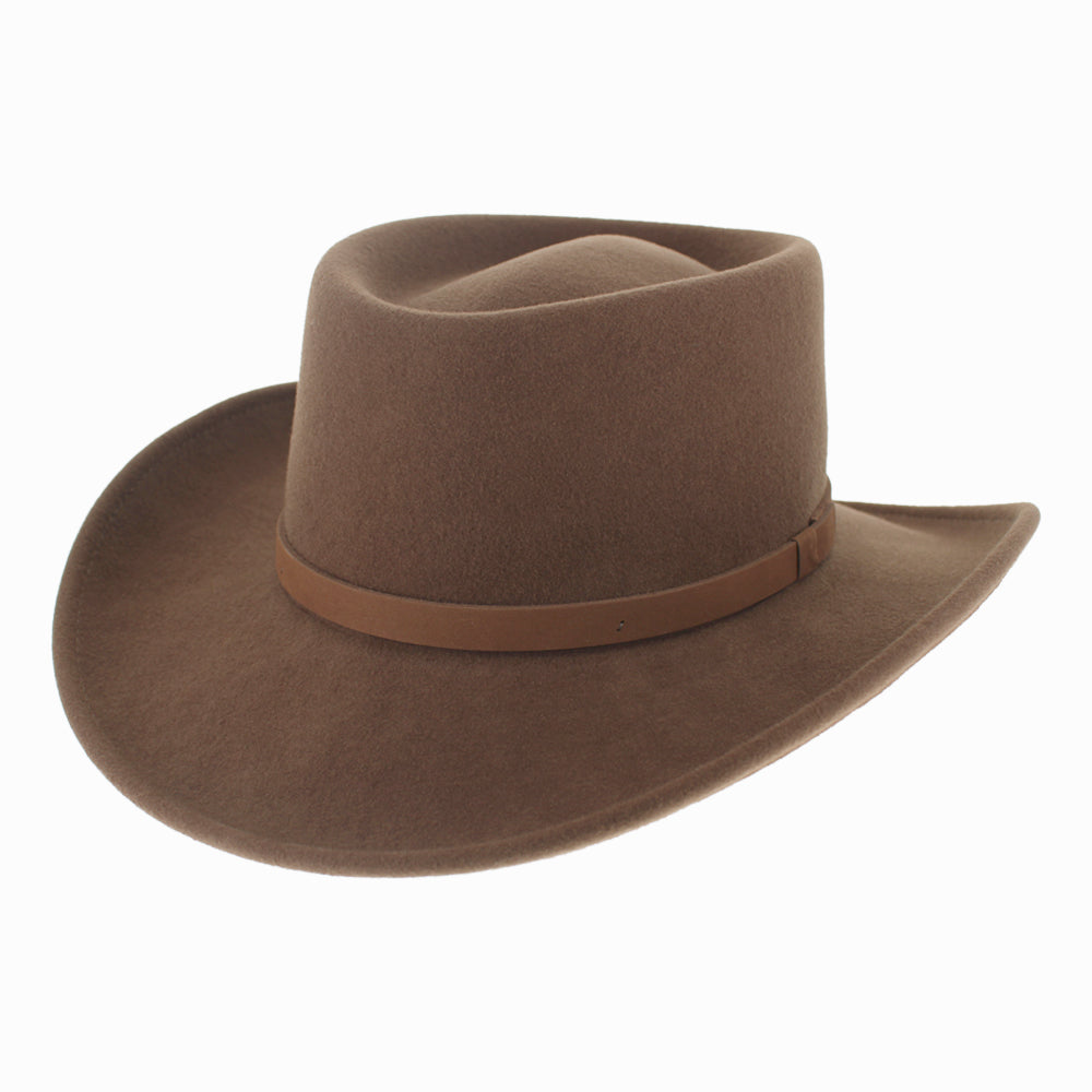 Textured Wool Felt Packable Western Hat - Image 3
