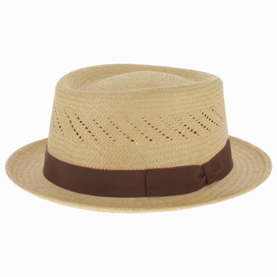 Travel Ready Panama Straw Breathable Pork Pie Hat